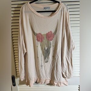 Wildfox Pink Skull Sweatshirt
